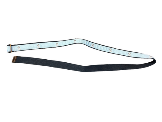 Light Blue Fleur De Lis Grosgrain Ribbon Belt