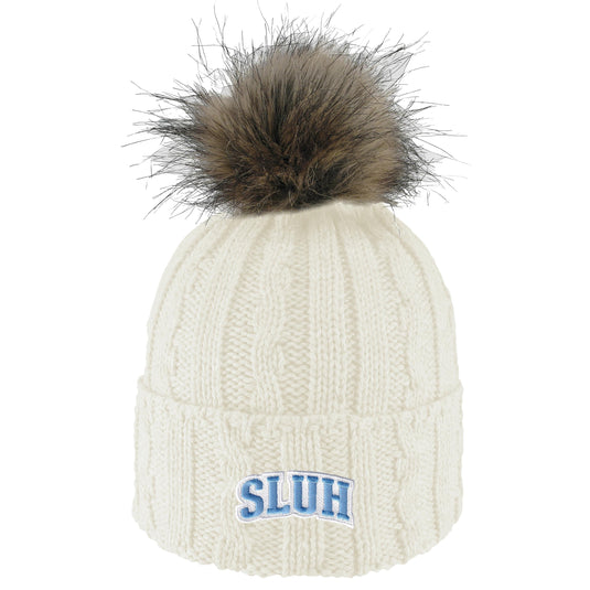 Logofit Cable Knit Pom Hat