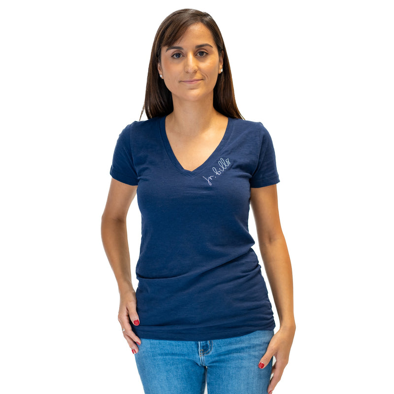 Load image into Gallery viewer, Lusso Short Sleeve Juliett V-neck Tee
