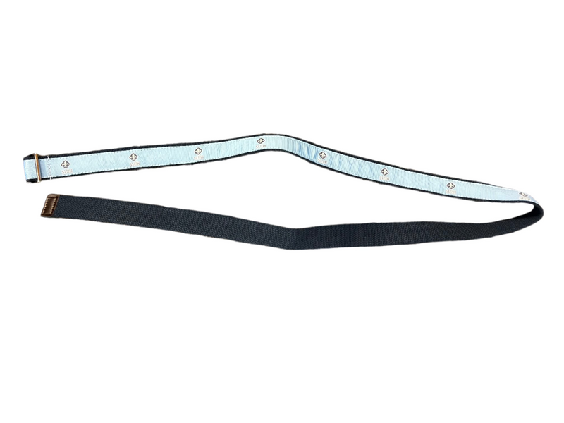 Load image into Gallery viewer, Light Blue Fleur De Lis Grosgrain Ribbon Belt
