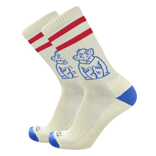 TCK Cotton Vintage Retro Red Stripe Athletic Crew Sock