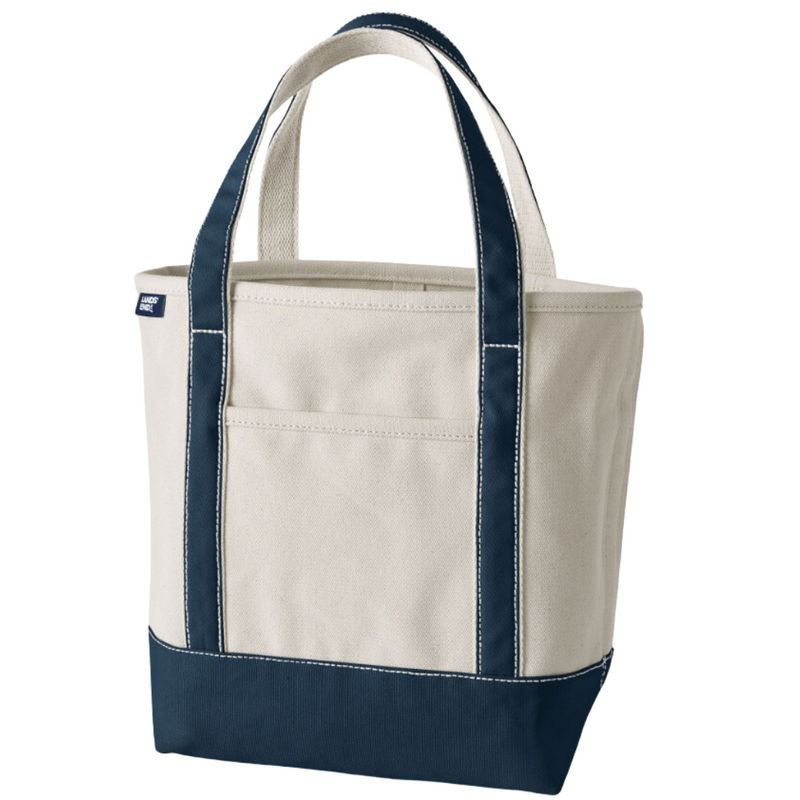 Load image into Gallery viewer, Lands&#39; End Medium  Open Top Canvas Tote Bag
