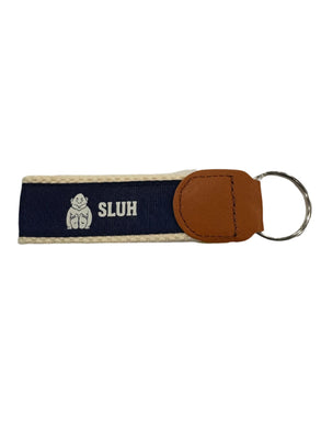 Navy Jr. Billiken Grosgrain Ribbon Key Chain