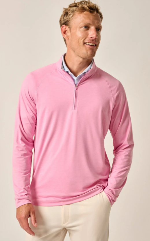 Johnnie-O Freeborne Performance  1/4 Zip Porto Pink