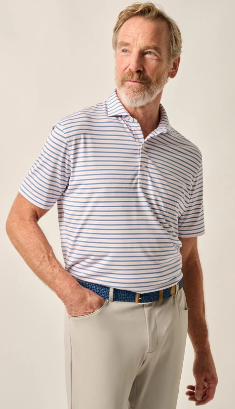 Load image into Gallery viewer, Johnnie-O Performance Jersey Bronte Stripe Polo
